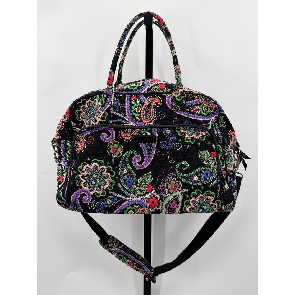 Vera Bradley Kiev Weekender Bag Quilted Paisley Floral Travel Overnight Carryall